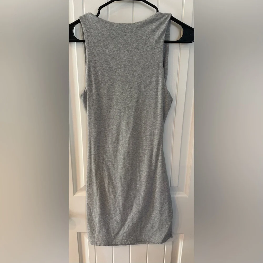 Superdown Gray Cutout Tie Front Mini Dress Size M Casual Lounge Sexy - Picture 2 of 3